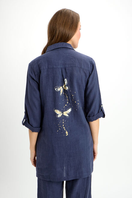 Minimalist Jewel Shirt Style 24265-6609. Dark Navy. 2