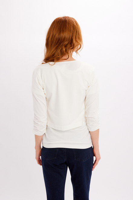 Minimalist Ruched Short Cardigan Style 24503. Off-white. 2