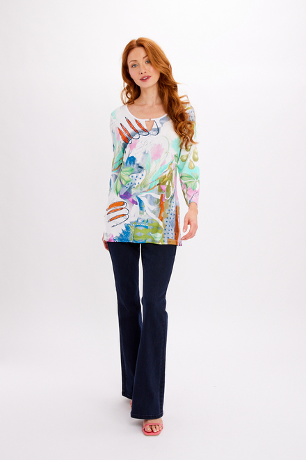 Abstract Keyhole Crewneck Top Style 24602-6609. As Sample. 4
