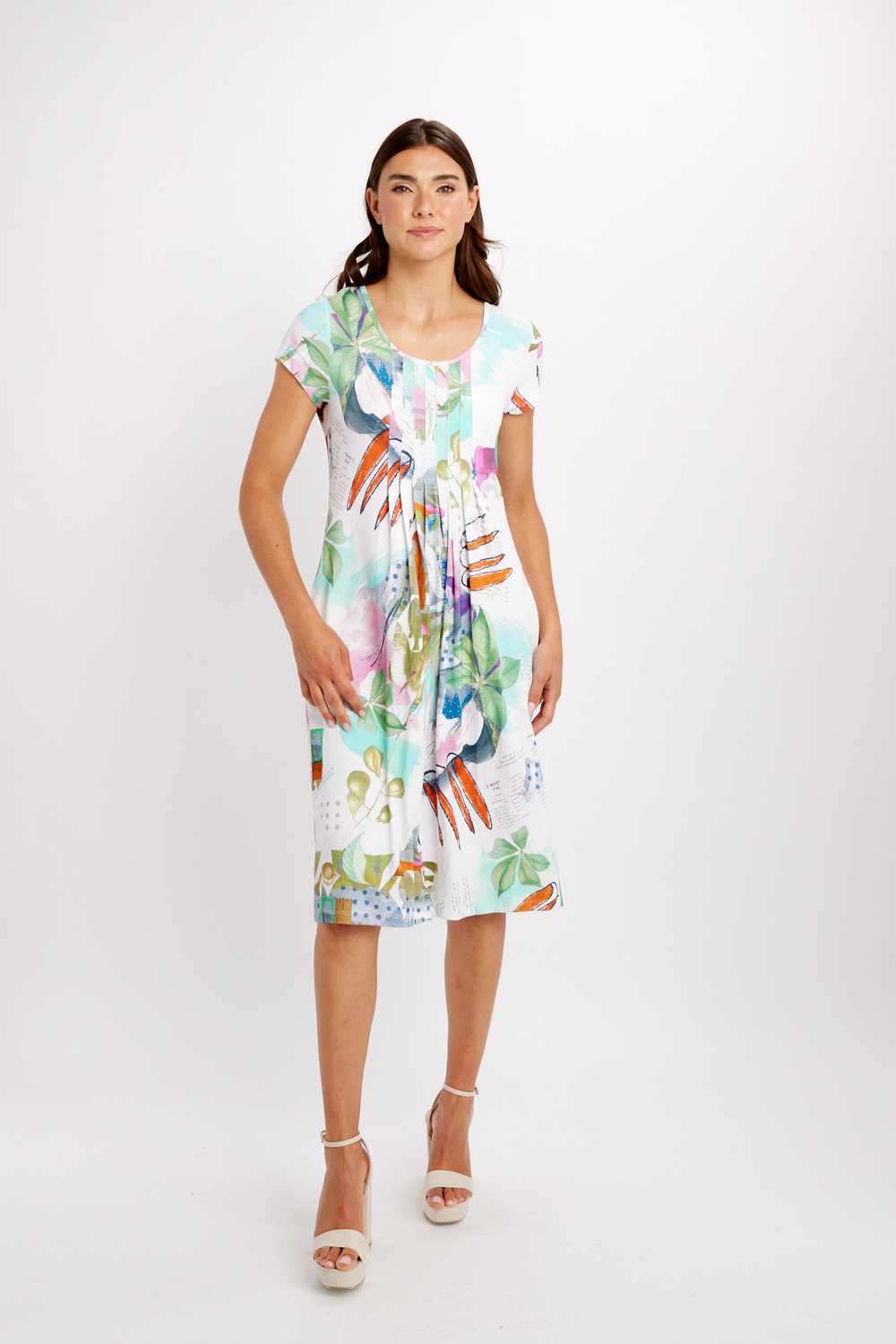 Pleated Summer Midi Dress Style 24604. As Sample