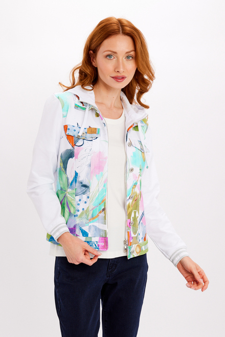 Hooded Abstract Everyday Jacket Style 24609-6609. As sample