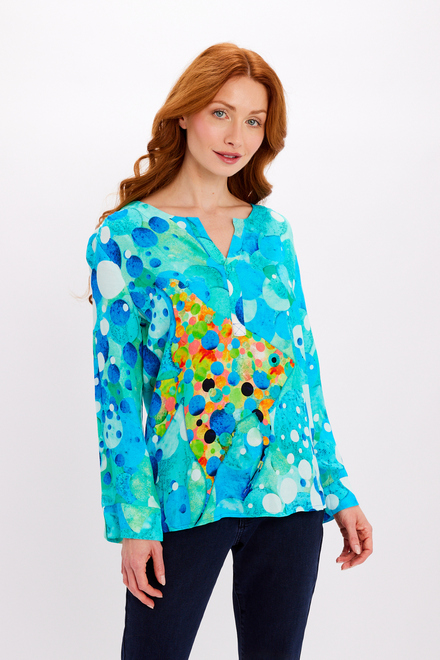 Abstract Dolman Oversized Blouse Style 24622-6609