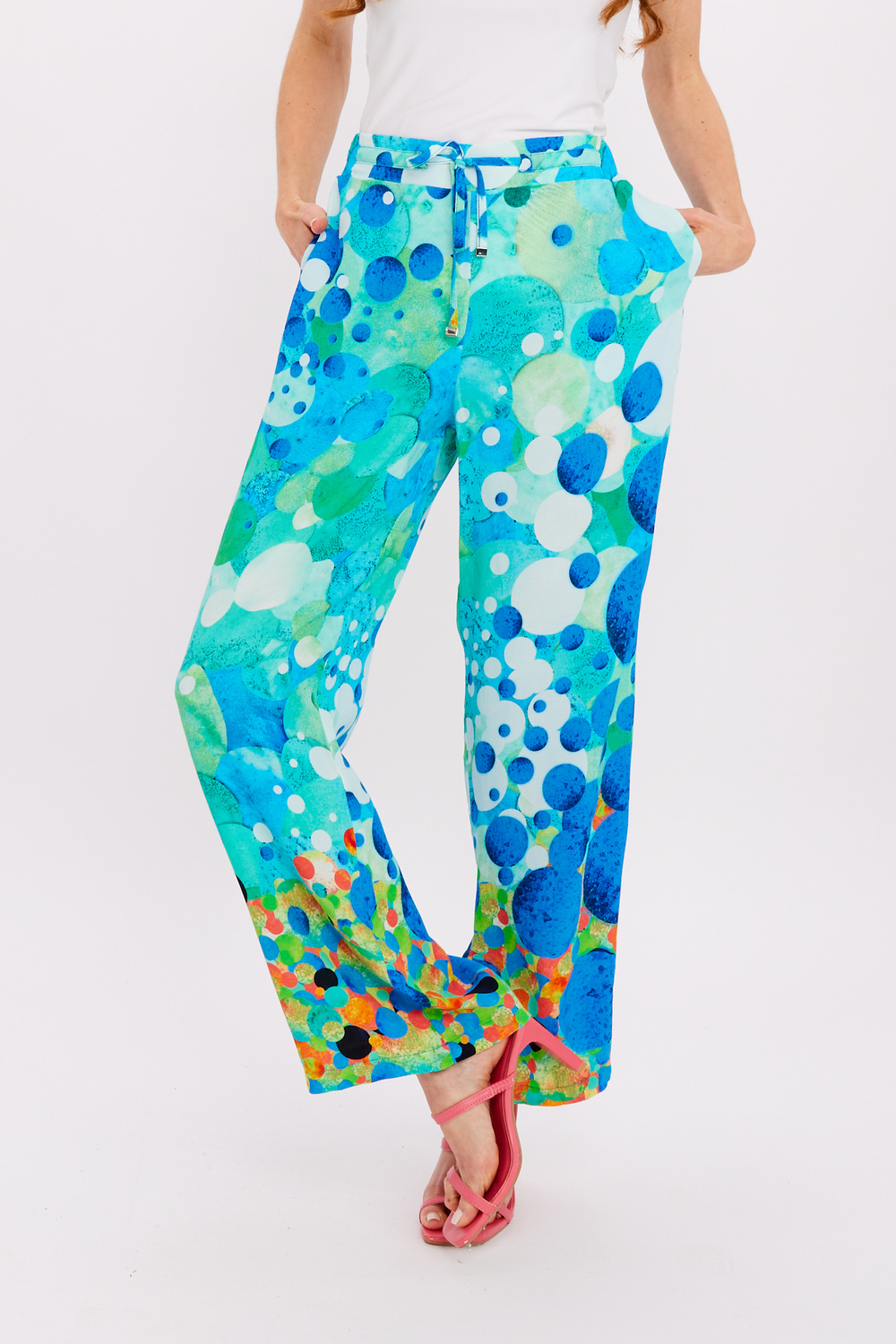 Abstract High-Rise Drawstring Trousers Style 24625-6609. As Sample