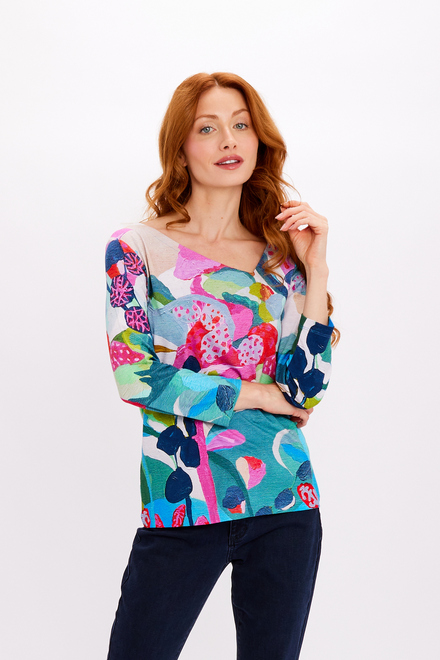 Abstract Brushstroke Casual Top Style 24672-6609