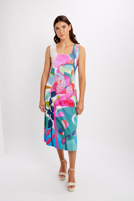 Sleeveless Brushstroke Pleated Midi-Dress Style 24675. As sample