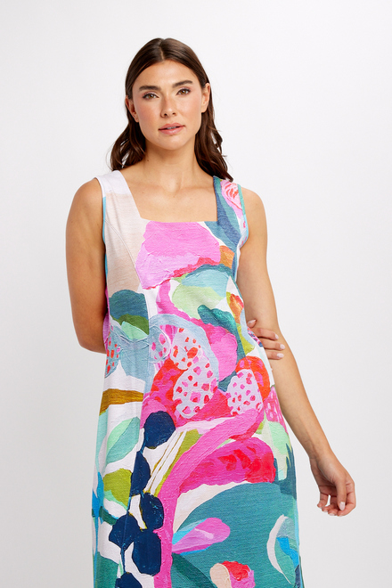 Sleeveless Brushstroke Pleated Midi-Dress Style 24675. As Sample. 3