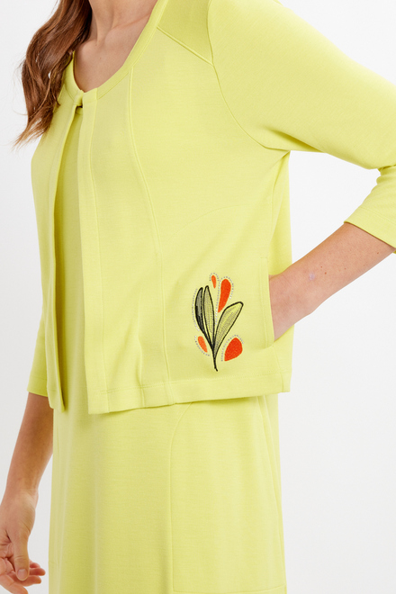 Embroidered Leaf Cardigan Style 24704. Citrus. 2