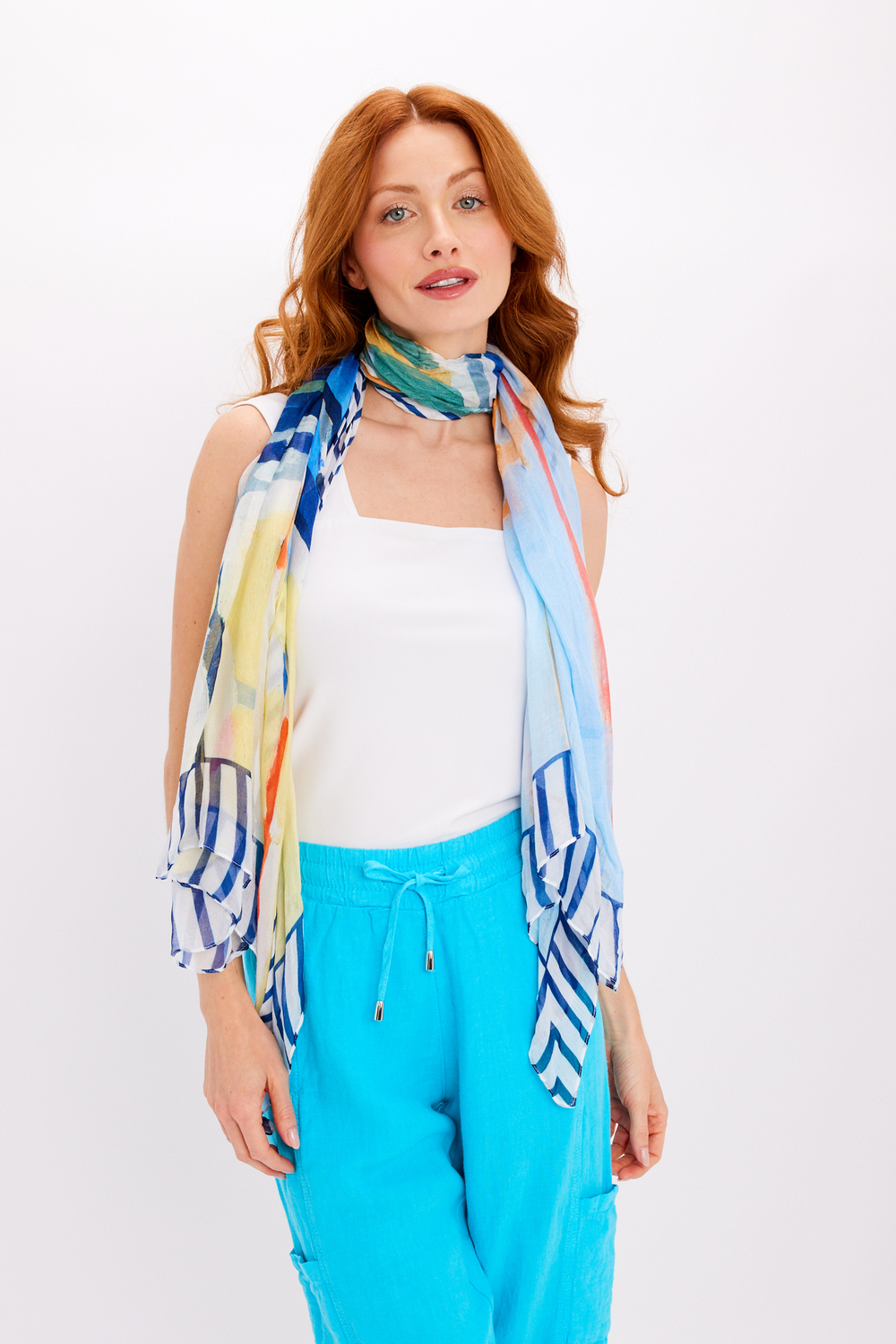 Abstract Feminine Casual Scarf Style 24917-6609. As Sample