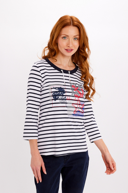 Casual Striped Drawstring Top Style 24101-6609. As Sample. 4