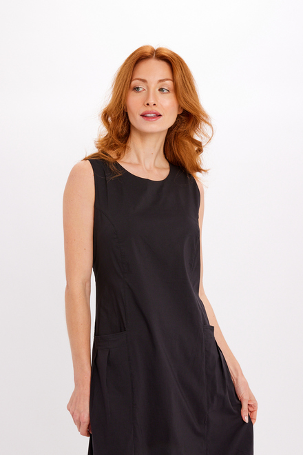 Midi Minimalist Sleeveless Dress Style 24220-6609. Black. 4