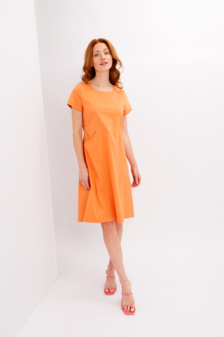 Minimalist Midi Summer Dress Style 24221. Orange