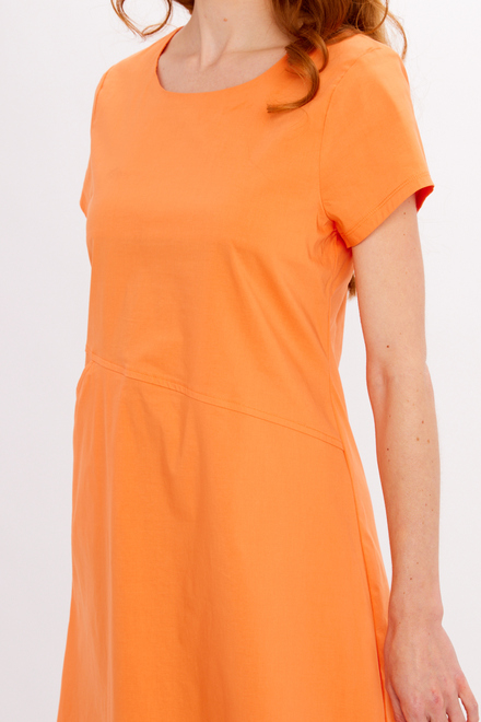 Robe d&#039;&eacute;t&eacute; midi minimaliste mod&egrave;le 24221. Orange. 3