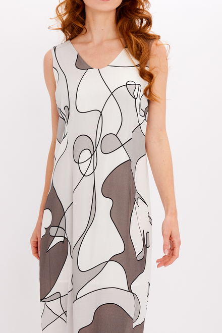 Abstract Sleeveless Midi Dress Style 24661-6609. As Sample. 3