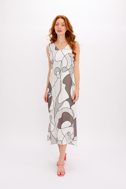 Abstract Sleeveless Midi Dress Style 24661-6609. As sample