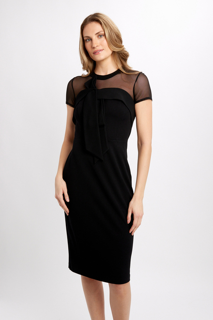 Bow Detail Mesh Dress Style 234715. Black