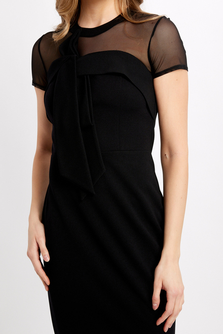 Bow Detail Mesh Dress Style 234715. Black. 2