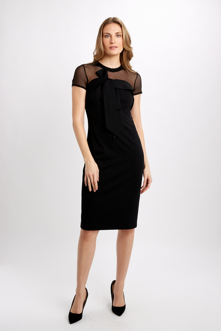 Bow Detail Mesh Dress Style 234715. Black. 4