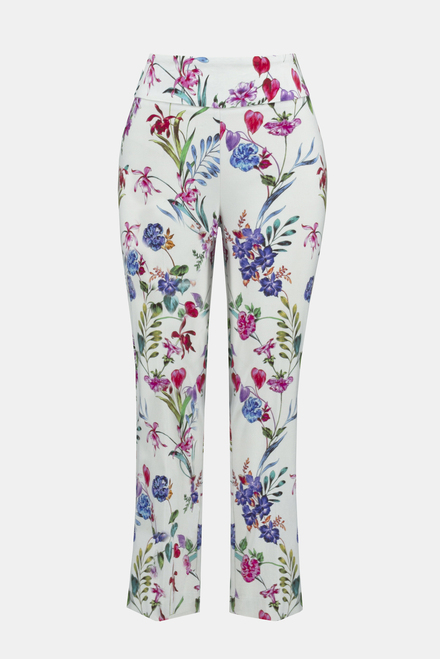 Pantalon 7/8 &agrave; fleurs  mod&egrave;le 242007. Vanille/multi. 4