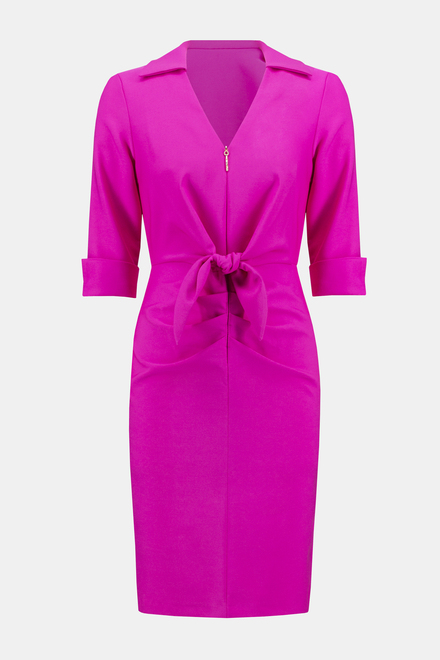 Robe chemisier zipp&eacute;e, n&oelig;ud mod&egrave;le 242011. Ultra Pink. 5