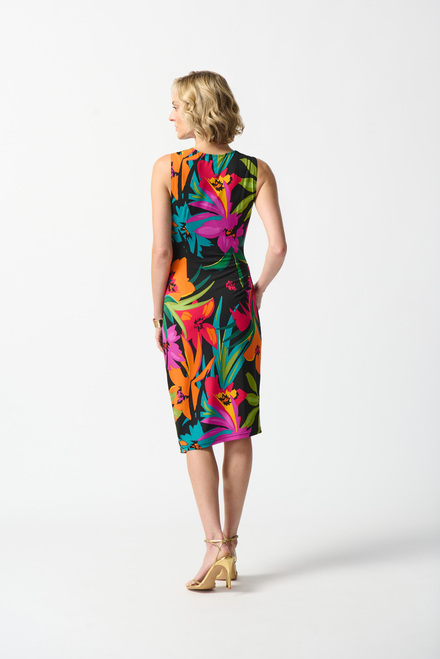 Tropical Print Wrap Front Dress Style 242012. Black/multi. 2