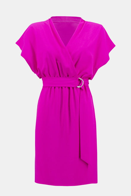 Wrap Front Belted Dress Style 242013. Ultra Pink. 6