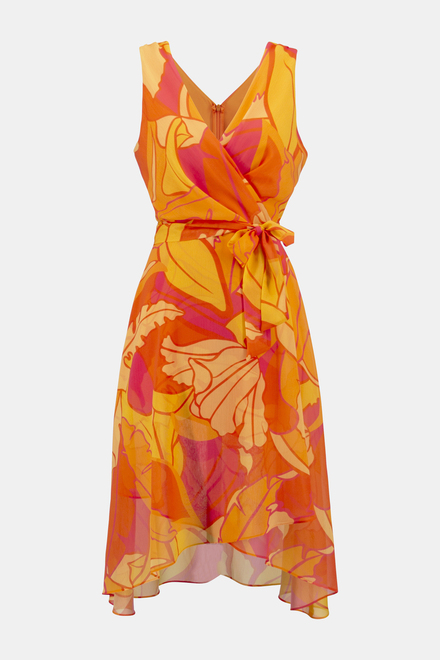 Tropical Print Wrap Dress Style 242015. Pink/multi. 5