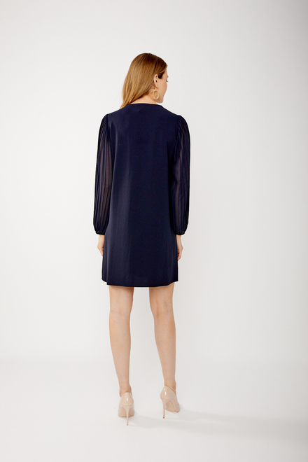 Pleated Sleeve Dress Style 242022. Midnight Blue. 2