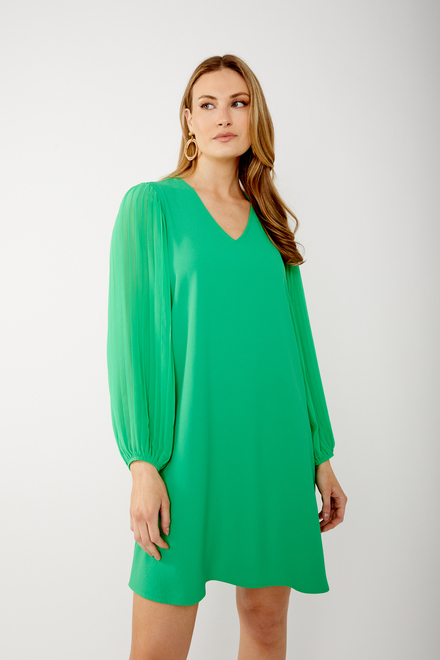 Pleated Sleeve Dress Style 242022. Island Green. 2