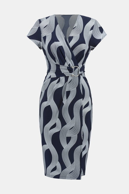 Abstract Print Jersey Dress Style 242023. Midnight Blue/vanilla. 5