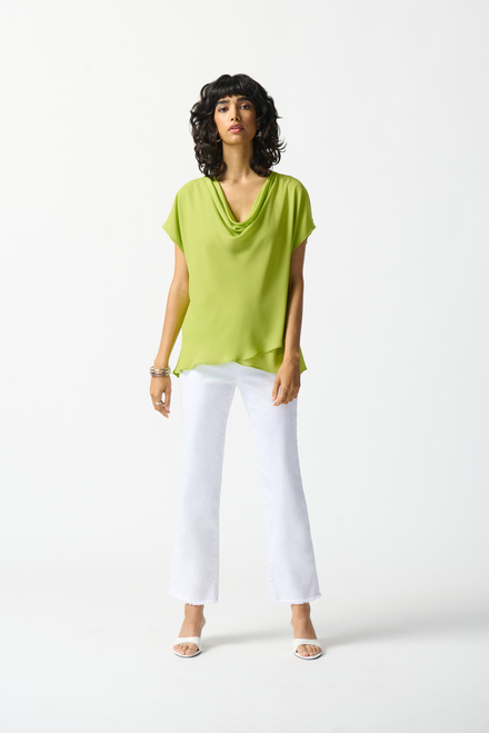 Cowl Neck Top Style 242027. Key Lime. 4
