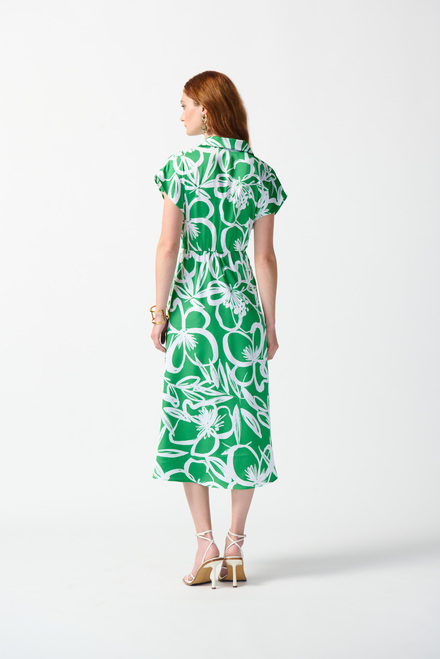 Floral Print Wrap Dress Style 242030. Green/vanilla. 2