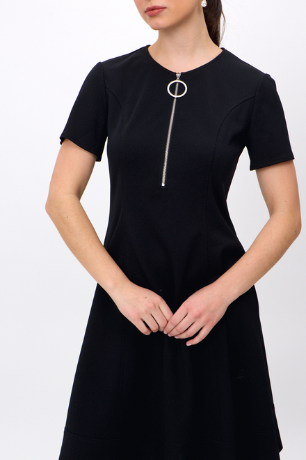 Short Sleeve Fit &amp; Flare Dress Style 242031 . Black. 3