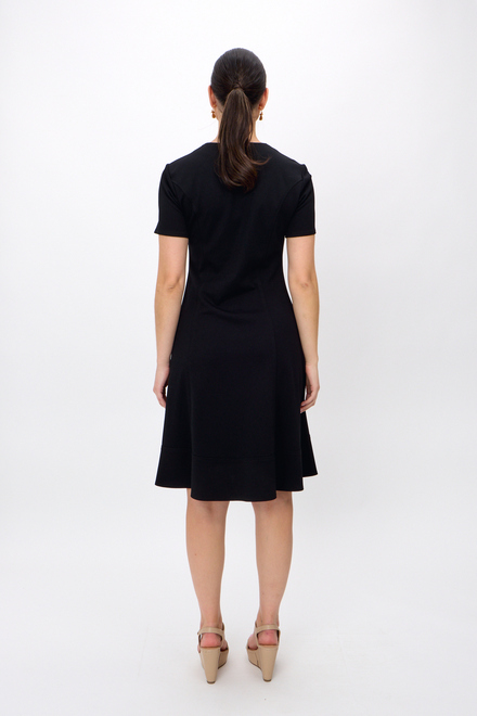 Short Sleeve Fit &amp; Flare Dress Style 242031 . Black. 2