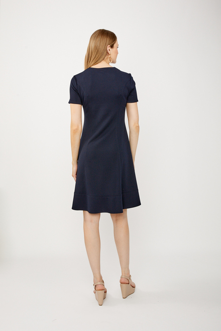Short Sleeve Fit &amp; Flare Dress Style 242031 . Midnight Blue. 2