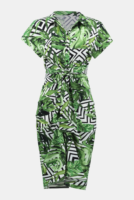 Palm Print Shirt Dress Style 242033. Vanilla/multi. 9