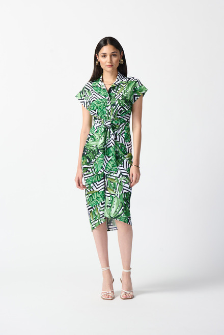 Palm Print Shirt Dress Style 242033. Vanilla/multi. 5