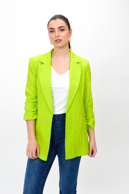 Textured Open Front Blazer Style 242034. Key Lime. 2