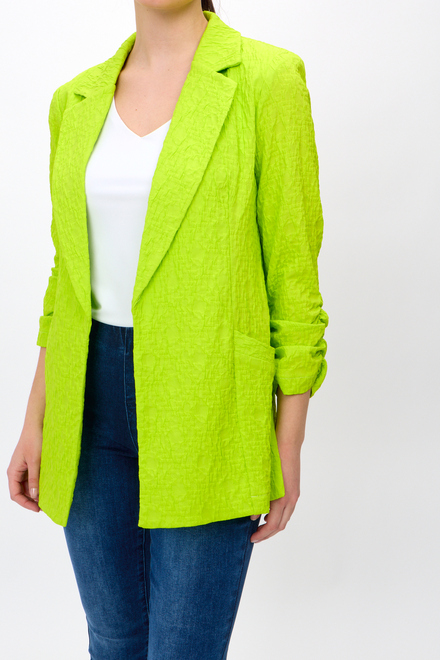 Textured Open Front Blazer Style 242034. Key Lime. 3