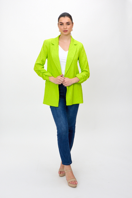 Textured Open Front Blazer Style 242034. Key Lime. 5