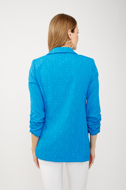 Textured Open Front Blazer Style 242034. French Blue. 2