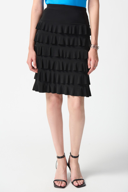 Tiered Ruffle Skirt Style 242044. Black. 2