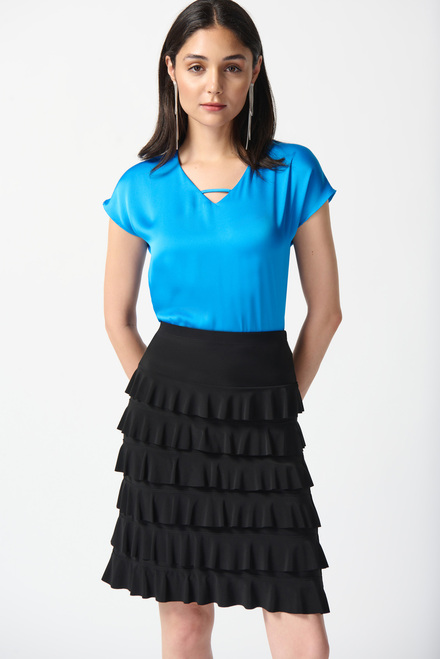 Tiered Ruffle Skirt Style 242044. Black
