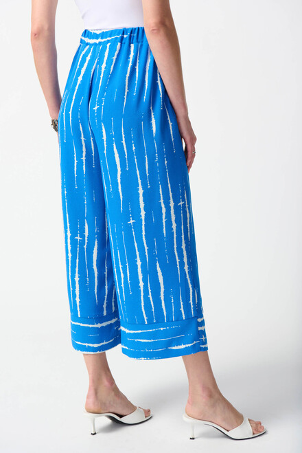 Abstract Print Wide Leg Pants Style 242047. Blue/white. 2