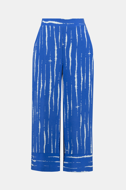 Abstract Print Wide Leg Pants Style 242047. Blue/white. 5