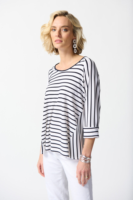 Striped Boat Neck Top Style 242049
