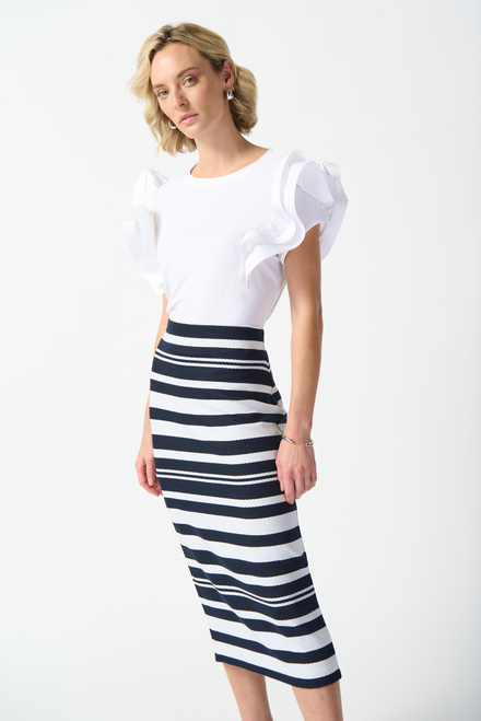 Striped skirt Style 242050. Midnight Blue/off White. 5