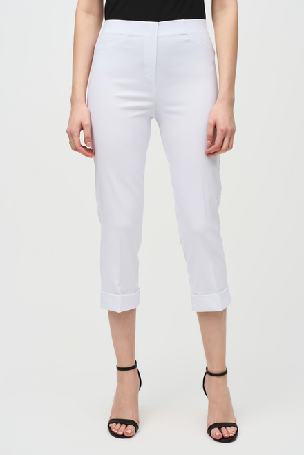 Tapered Leg Crepe Pants Style 242054. White. 2
