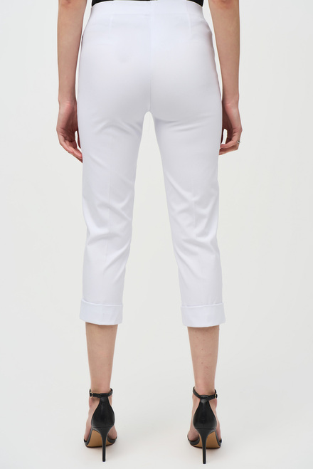 Tapered Leg Crepe Pants Style 242054. White. 3