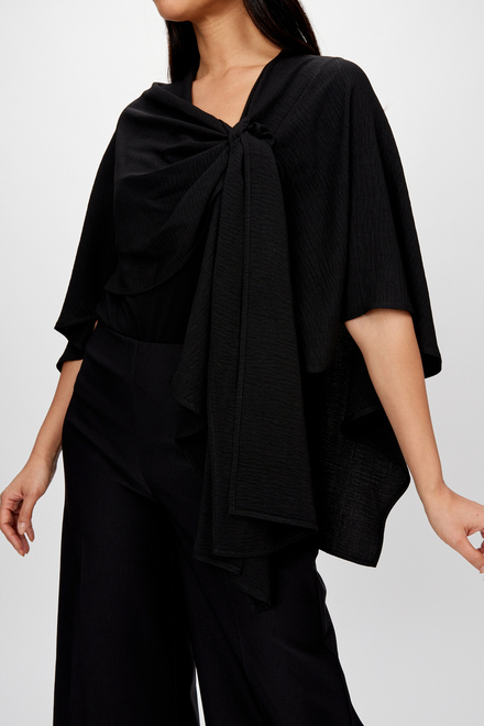 Gathered Front Cape Style 242056. Black. 3