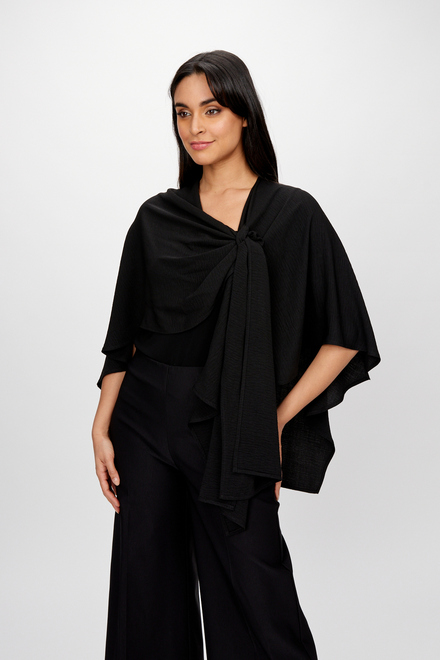 Gathered Front Cape Style 242056. Black
